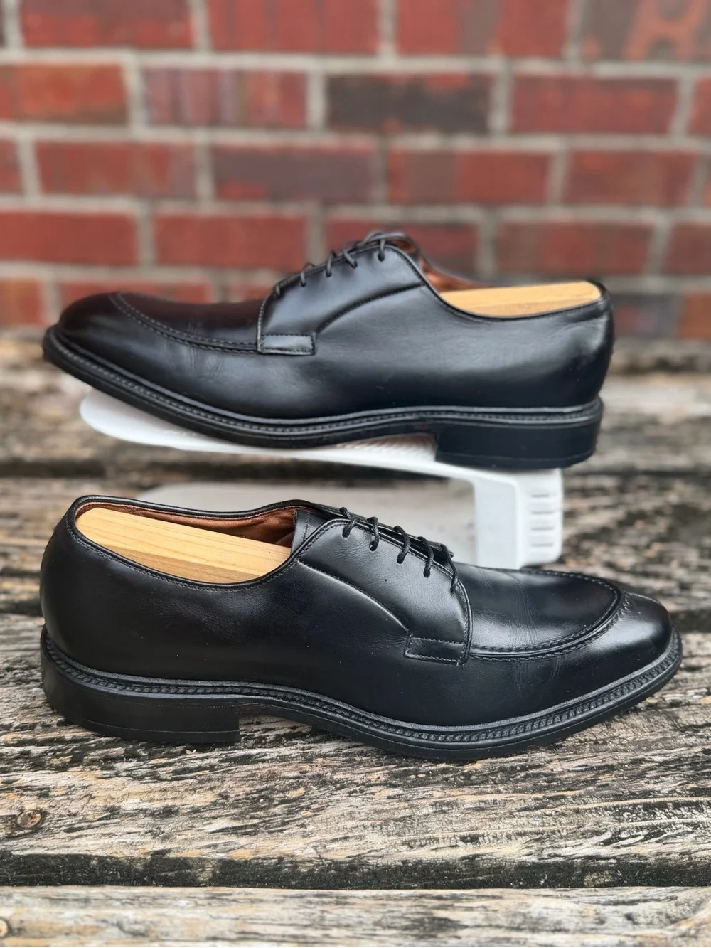 Allen Edmonds Brentwood Men’s 7.5 AA Split Toe Black Leather Oxford Dress Shoes